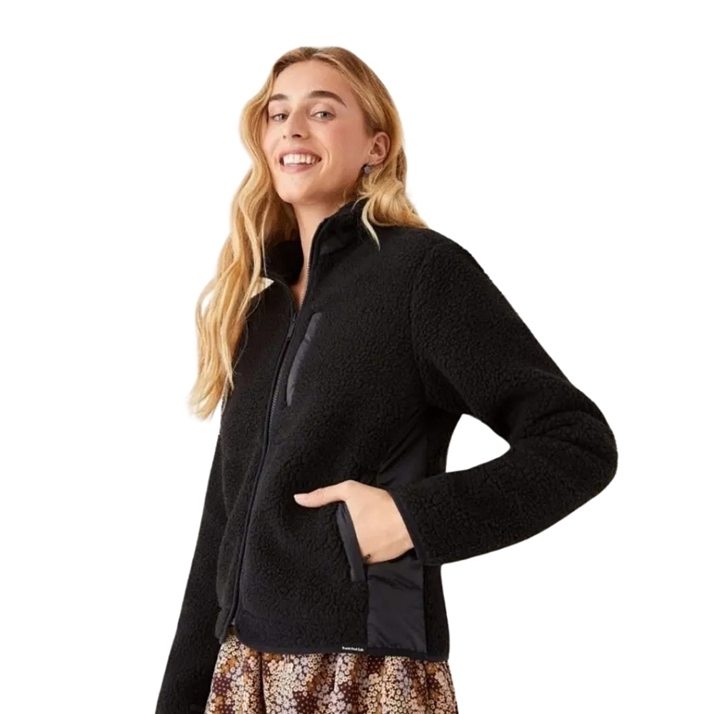 Frank And Oak Sherpa Fleece Jacket Black Size XL